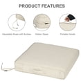 thumbnail image 3 of Aoodor Patio Chair Cushions Set of 2, 24 x 24 x 4 Inch Water Resistant Outdoor Seat Cushions with Handle and Ties, Square Corner Cushions for Patio Furniture Garden Lawn, Khaki, 3 of 8