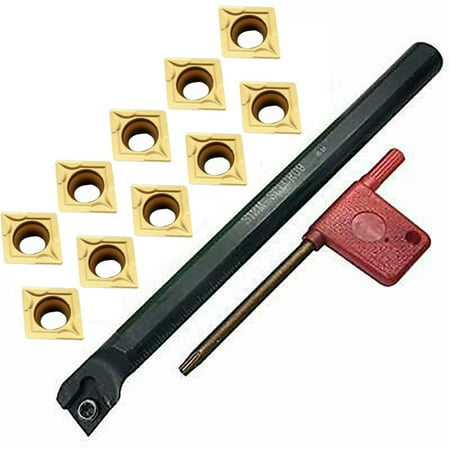 

S12M-SCLCR09 Boring Bar Turning Tool Lathe Holder & 10Pc CCMT09T304 UE602 Insert