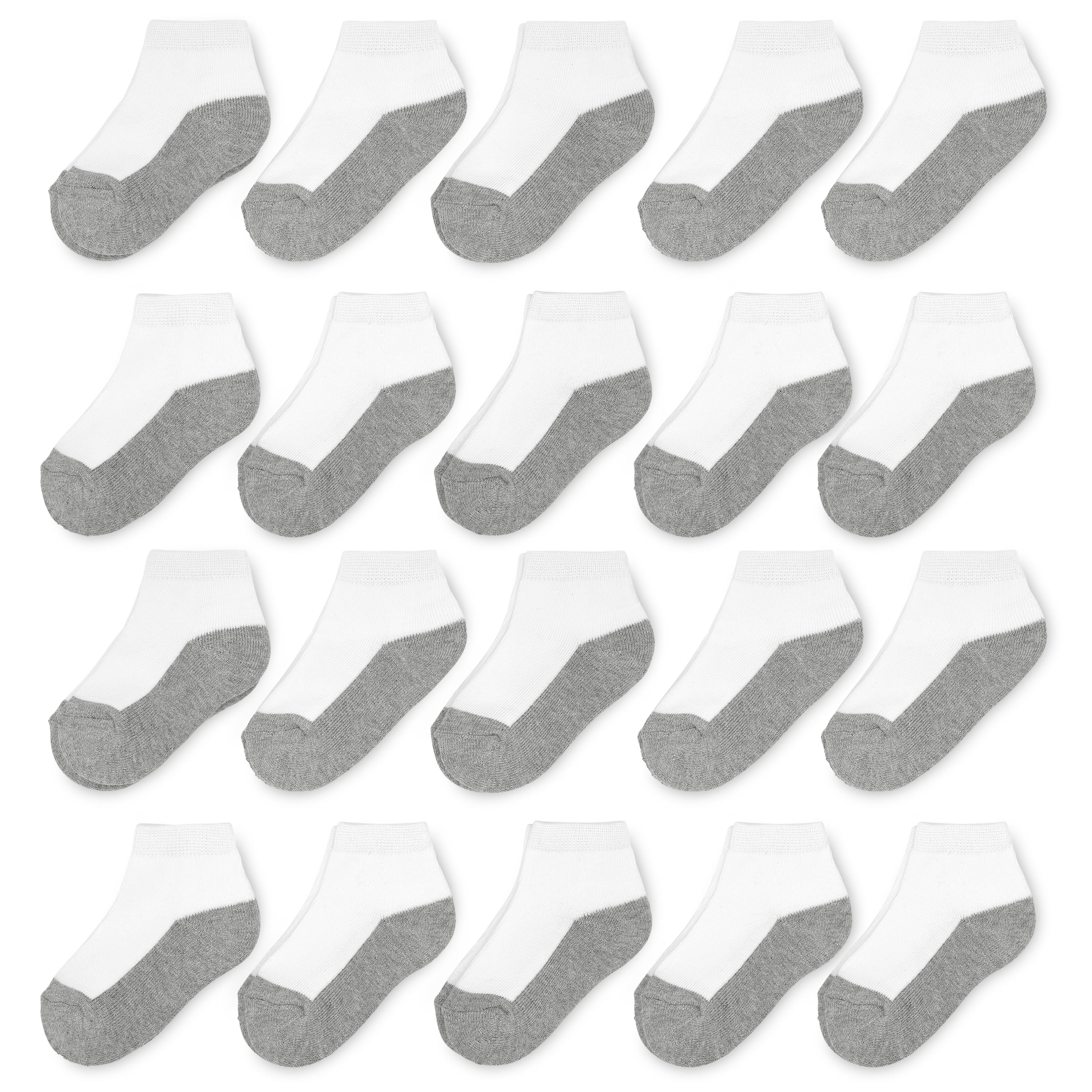 Wonder Nation Baby and Toddler Ankle Socks, 20-Pack, Sizes 0M-5T