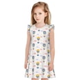 thumbnail image 1 of Fotbe Hot Air Balloon Vestido de Dormir para Niñas de 3 a 10 Años, Mangas Cortas, Estilo Princesa, Pijama Camisón con Mangas Voladas-Medium, 1 of 6