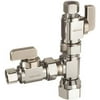 Dahl Brothers Dual Shut Off Valve, 1/2 In. Fip X 3/8 In. Compression X 3/8 In. Compression, Lead Free