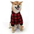 thumbnail image 1 of Sudadera con capucha para perro, además de terciopelo negro y rojo a cuadros, ropa informal para perros medianos y grandes, cómoda y cálida para mascotas, 1 of 5