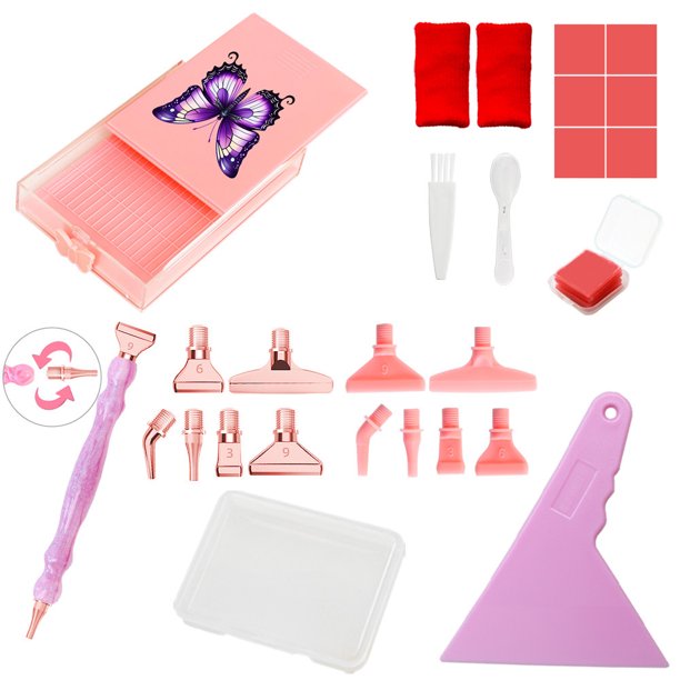 Placa Organizadora Diamantes Imitación Bandeja Pintura Con Tapa para Manualidades
