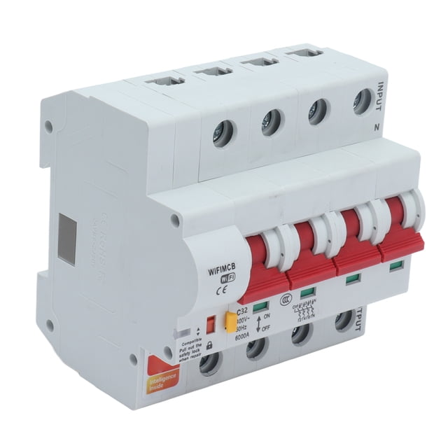 4 Pole WiFi Circuit Breaker Circuit Breaker Switch Remote Control Circuit Breaker Flame Retardant Shell Circuit Breaker With AC400V