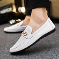 thumbnail image 2 of Zapatos Autumn Bean, zapatos de cuero pequeños de moda coreana para hombres, zapatos Joker de suela suave con personalidad para conducir, zapatos casuales perezosos para hombres, 2 of 6