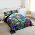 thumbnail image 3 of Homewish Chic Dragonfly Full Size Comforter Sets,Colorful Glass Bedding Comforter Set,Modern Aesthetis Desgin Bedding Sets For Girls Kids,Super Cozy Room Decor Reversible,3-Piece, 3 of 8