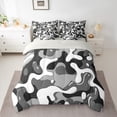 thumbnail image 2 of Feelyou Cartoon Camouflage Bedding Comforter Set 7 Pieces, Abstract Grey Full Bedding Set, Teens Kids Boys Girls Reversible Fitted Sheet Flat Sheet, Super Cozy Room Decor, 2 of 7