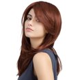 thumbnail image 2 of Seitruly Peluca larga y recta con textura de cabello Real para mujer, peluca de apariencia Natural con flequillo, peluca larga para mujer Cuidado del cabello Marrón, 2 of 6