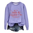 thumbnail image 1 of Gibobby Sudaderas para mujer navidad Mujer Otoño e Invierno Adecuado Navidad Estampado O Cuello Ajuste Tops Casual Manga Larga(Morado,G), 1 of 4