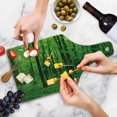 thumbnail image 4 of Nature Cutting Board, Green Forest Spring with Trees and Bushes Idyllic Rural Scenery Foliage Fresh Eco Picture, Tempered Glass Cutting and Serving Board, Wine Bottle Shape, Green, by Ambesonne, 4 of 5