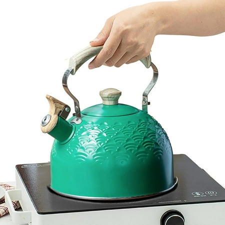 

Ksruee Tea Kettle Stovetop 2.5L Stainless Steel Tea Pots for Stove Top Water Boiler Stove top with a Cool Grip Ergonomic Handle for Kitchen Camping Home designer