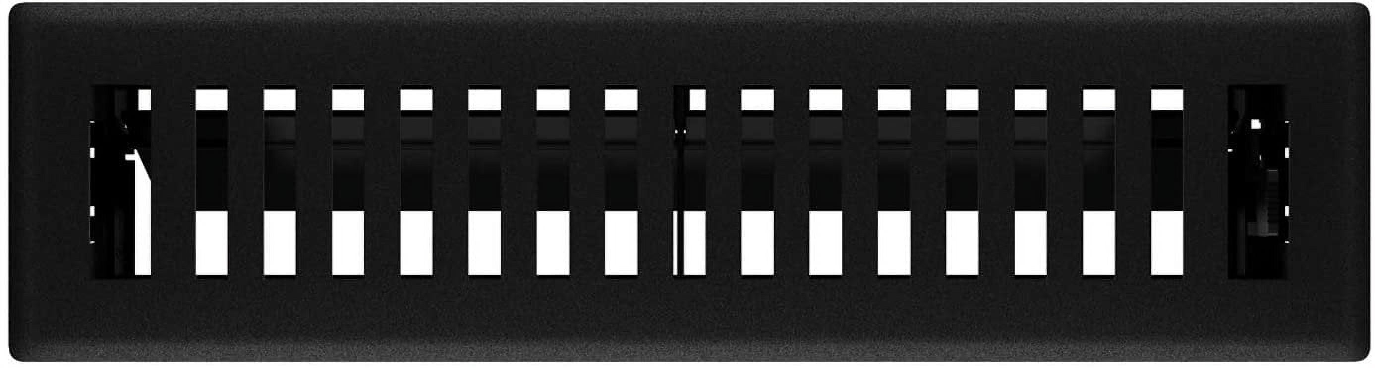 5-pack Imperial Montezuma Floor Register Classic Style - Adjustable Steel - 5 Pack, 2.25 x 12 In, Black — Residential Use, Standard Application