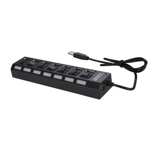 JDL-A7 HUB USB Hub 7 Port USB 2.0 Indicateur de commutation indépendant haute vitesse Ultra Mince