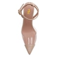 thumbnail image 4 of FSJ Women Classic Pointed Closed Toe Pumps Clear Chunky Block High Heel Ankle Strap Sandals Comfort Daily Work Shoes Size 15 Nude, 4 of 5