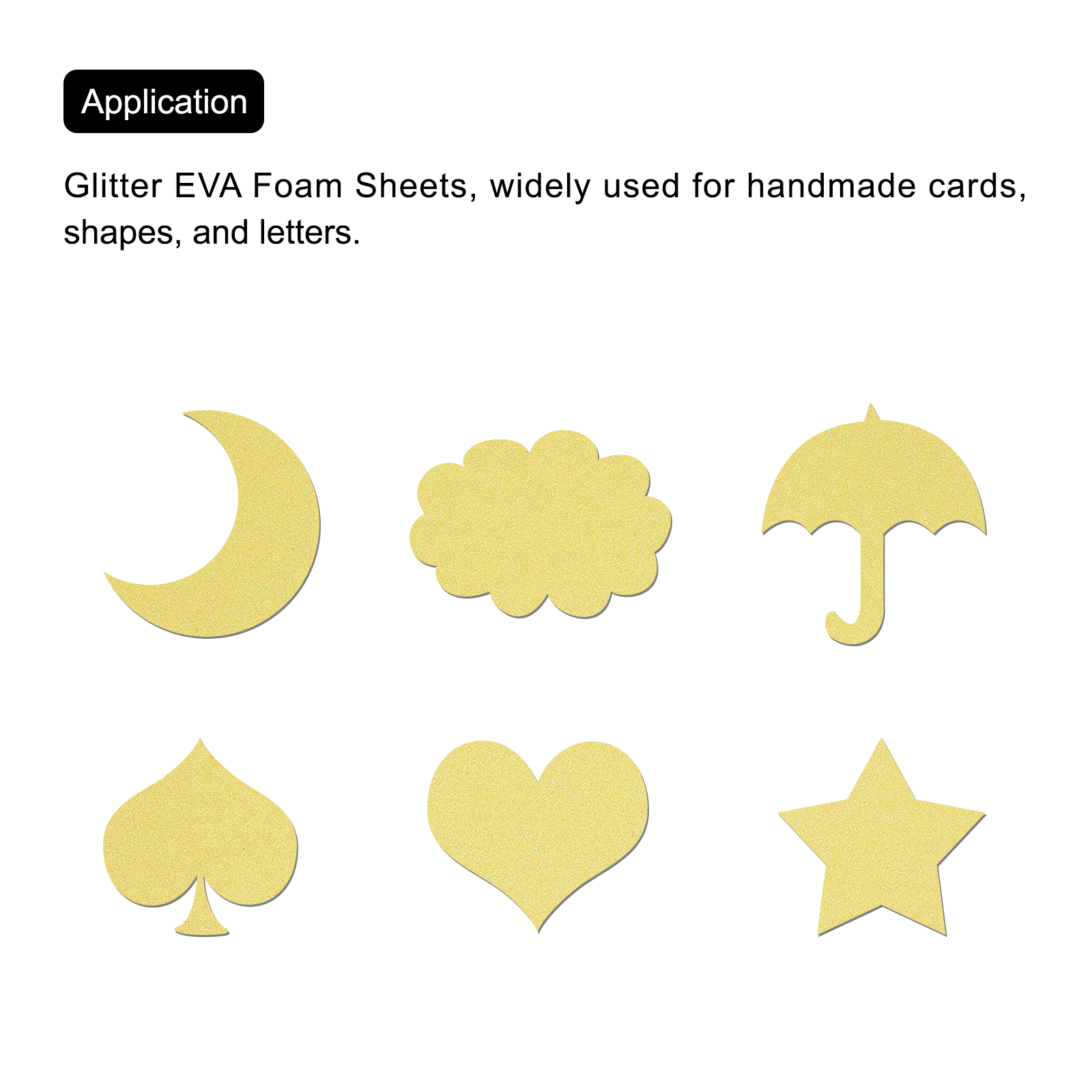 Uxcell Light Gold Shiny EVA Foam Sheets 23.6x15.7in 1.3mm Thick for Crafts DIY 6 Pcs