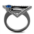 thumbnail image 3 of Luxe Jewelry Designs Women's Light Black Ion Plated Stainless Steel Ring with Capri Blue and Clear, 3 of 4