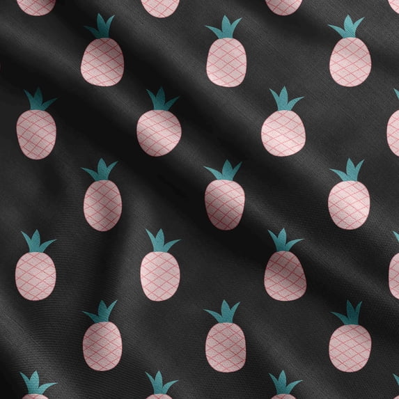 Soimoi Watercolor Fruit Print,Cotton Cambric, Quilting Fabric Sold by The Yard 42 Inch Wide, Medium Weight Cotton Fabric, SewingSupplies,Pink & Black