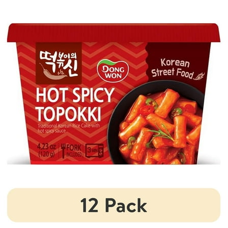 (12 pack) Dongwon Spicy and Sweet Topokki Cup, 4.23 Oz
