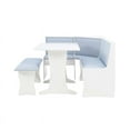 thumbnail image 4 of Linon Sanford Wood Blue Stripe Storage Dining Nook in White, 4 of 28