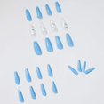 thumbnail image 2 of 24 piezas de uñas ataúd para mujeres, uñas postizas extralargas, pegamento en las uñas, uñas postizas de mariposa con pegamento, 2 of 5
