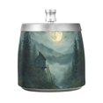 thumbnail image 7 of Yayeee Ashtray with Lid for Cigarette Smokeless Stainless Steel Home Ash Holder, Forest House, 7 of 7