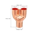 thumbnail image 2 of Uxcell 3/4" x 3/4" x 3/4" ID Tee Y Type Copper Fitting, 1 Pcs Welding Joint Split Union or HVAC Air Conditioning, 2 of 6