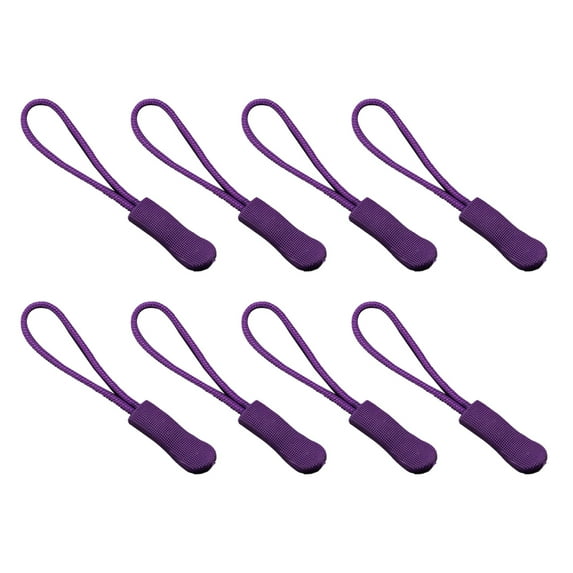 Linyer 8 Pieces Zipper Pull Puller Lightweight Rope Fixer Multi-Purpose Replacement Buckle Bags Suitcase Accessories Textiles Purple