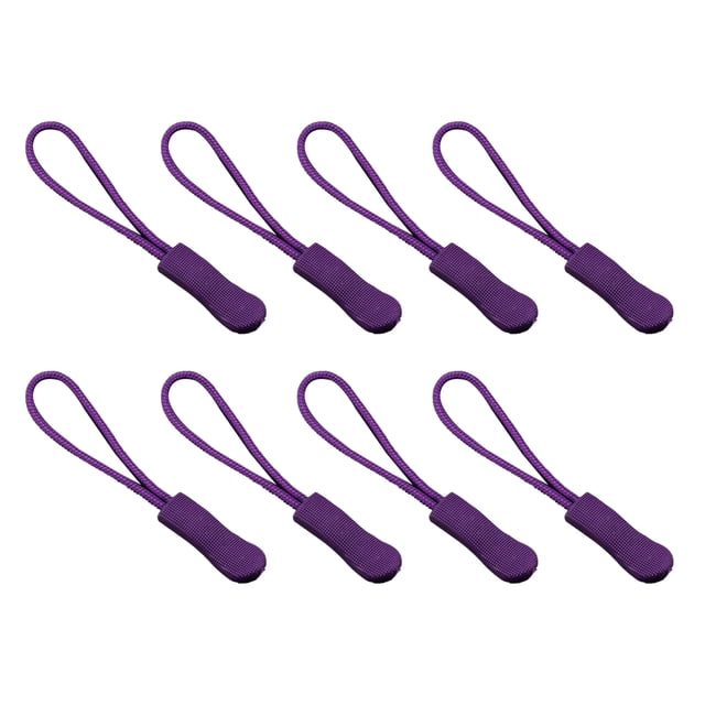 VONKY 8 Pieces Zipper Pull Puller Lightweight Rope Tag Fixer Multi-Purpose Replacement Buckle Bags Suitcase Accessories Textiles Purple