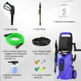 thumbnail image 3 of 5000PSI Pressure Washer, 2.8 GPM Power Washer with 33FT Extension Hose Reel, Pressure Adjustable (2500PSI-5000PSI), 4 Quick Connect Nozzles and Foam Cannon for Car/Fence/Patio(Purple), 3 of 6
