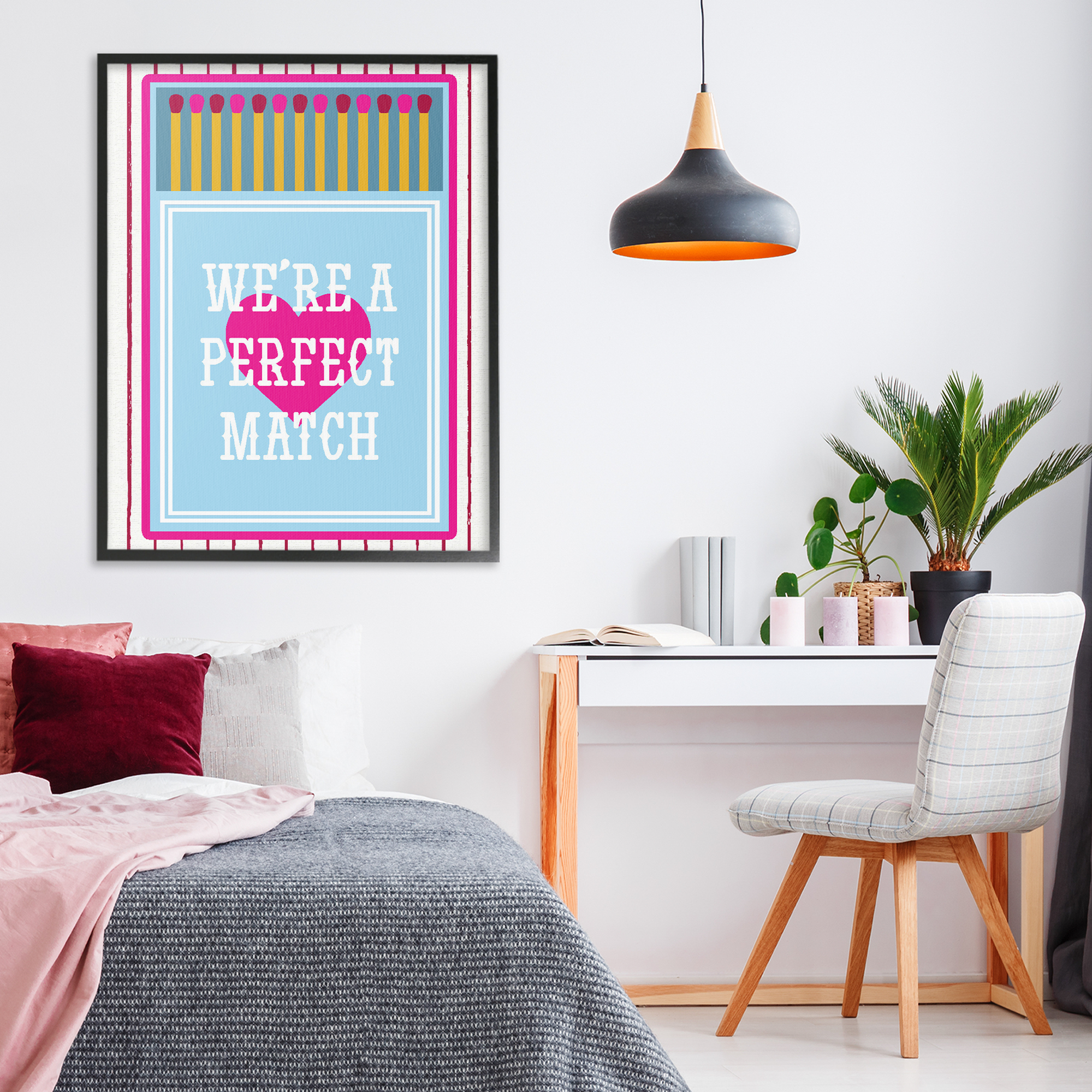 Stupell Industries We're A Perfect Match Black Framed Giclee Art, design by Lil' Rue