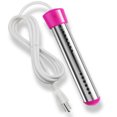 thumbnail image 1 of Calentador de agua de inmersión de 1500 W con protector de acero inoxidable calentador de agua sumergible eléctrico portátil enchufe estadounidense rosa, 1 of 10