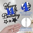 thumbnail image 2 of 14th Birthday Cake Topper, Black Blue Happy 14th Birthday Cake Toppers for Boy Girl, 14 Years Old Birthday Party Supplies, Glitter Cake Decor, 14th Birthday Cake Decorations, 2 of 4