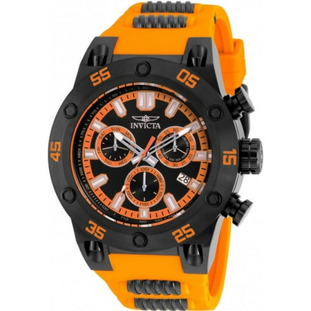 Invicta Men's Speedway Chrono Orange Polyurethane Black Dial Movement: Quartz