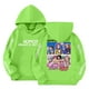 thumbnail image 1 of Moonsky Sudadera con capucha y cordón HUNTRX, estampado de grupo de chicas coreanas, jersey corto, suave y cómodo, top de manga larga para primavera y otoño. Verde fluorescente 130, 1 of 4