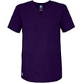 thumbnail image 2 of Adar Universal Unisex Scrub Set - Unisex V-Neck Scrub Top & Tapered Drawstring Scrub Pants - 907 - Purple - 3X, 2 of 5