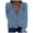 Blue, variant on Women's Tops Long Sleeve Autumn Women's Casual Flared Sleeve V-Neck Blouse Solid Color Loose T-Shirt Khaki
