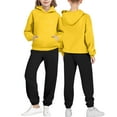 thumbnail image 4 of NAISIBABY Boys Girls Activewear Sets 2-Piece, Pullover Hooded Sweatshirt and Jogger Pant Kids Fall Winter Casual Outfits Yellow 5T, 4 of 5
