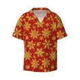 thumbnail image 3 of Cauagu Christmas With Gold Snowflakes Men's Short Sleeve Button Down Hawaiian Shirt for Men Bowling Shirts Casual Summer Beach Shirt,Small, 3 of 6