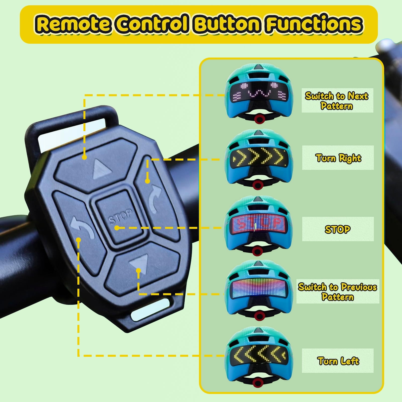 Kids Bicycle Helmet with Upgrade LED Display & Turning Stop Signals Light