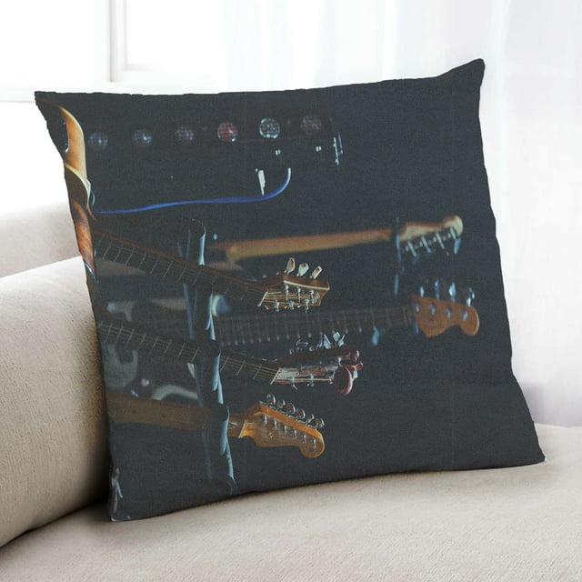 Ahgly Company Music Guitar Coussin Intérieur, 18 Pouces par 18 Pouces