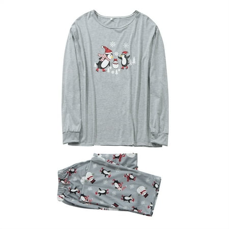

ERTUTUYI Women Mom Christmas Family Pajamas Matching Sleepwear Tops Blouse Pants Set Gray S