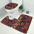 thumbnail image 2 of Boho Multicolor Ethnic Pattern with Geometric Shapes Bathroom Rugs Sets 3 Piece,Toilet Cover Set,Absorbent Non Slip Bathroom Mats Sets with U-Shaped Contour Rug Toilet Rug Set, 2 of 5