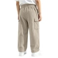 thumbnail image 7 of Spazoro Boys Corduroy Cargo Pants with Multi‑Pockets, Straight Leg Elastic Waist Solid Color Drawstring Loose Fit Casual Trousers for Daily Street Khaki Size 7-8, 7 of 7