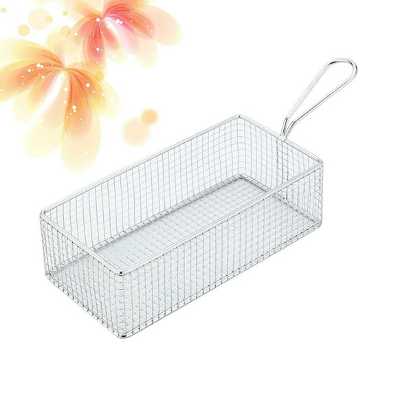 FELTECHELECTR Fryer Serving Baskets Food Placement Stainless Steel Silver 1Pcs