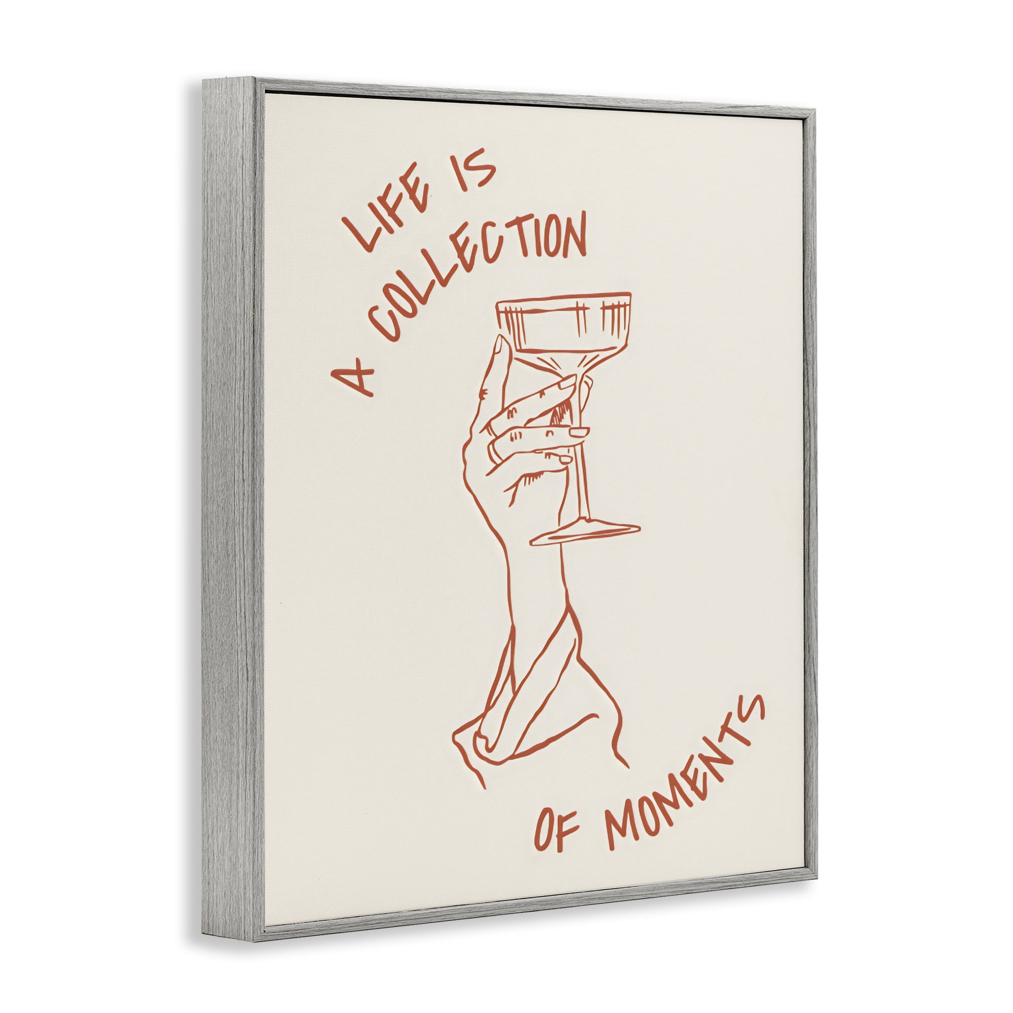 Stupell Industries Life Is A Collection of Moments Toast Gray Framed Giclee Art, design by The Prints Vibe