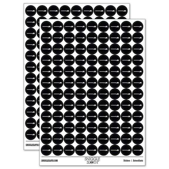 Toothbrush Icon 200  Round Stickers - Black - Gloss Finish - 0.50" Size