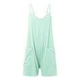 thumbnail image 3 of Women's 2024 Summer Short Jumpsuit - Loose Fit V Neck Romper with Pockets, Polyester Spandex, S-XXL, 3 of 7