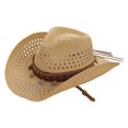 thumbnail image 4 of OOOUM Breathable Cowboy Hat For Men Women Woven Band Metal Charms Sun Hat Festival Outdoor Vacation Cowgirl Hat Beige, 4 of 4