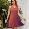 thumbnail image 7 of Abstract Texture Orange Purple Gradient Dress Fashion Beach Long Dresses Female Party Printed Sundress, 7 of 7
