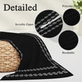 thumbnail image 3 of Black Textured Body Pillow Cover, Pillowcase Protectors with Zipper, Breathable Decorative Throw Pillow Case Cover, Farmhouse Country Woven Striped Pillow Shams for Couch Sofa 20x60Inch, 3 of 9